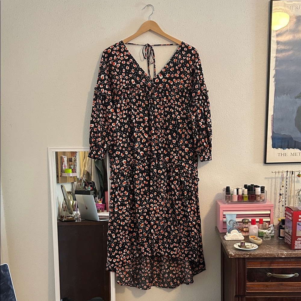 Who What Wear Printed Long Sleeve Dress size Large